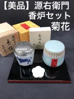 408 源右衛門染付十二支香炉酉戌申丑4客未使用