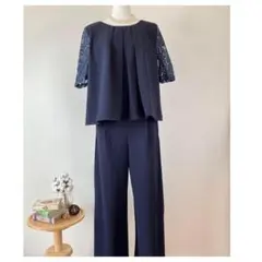 LACE LADIES レースレディース セットアップ 紺 L