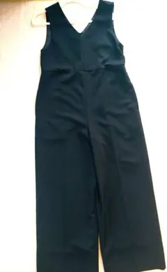 NOLLEY'Sブラック Vネック ワイドパンツ オールインワン 38ワンサイズ