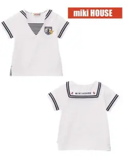 MIKI HOUSE tシャツ プッチーマリンセーラーカラー半袖Tシャツ