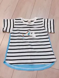 プティマイン　半袖　Tシャツ　ディズニー　オラフ　ボーダー　100 キッズ