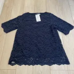 新品未使用　Pipue de Pique ネイビー レースチュニック M