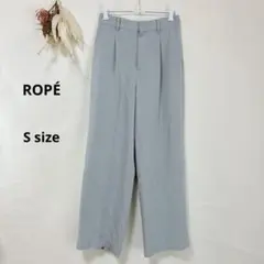 ロペ　ROPÉ タックワイドパンツ　S ライトブルー　スラックス　ハイウエスト