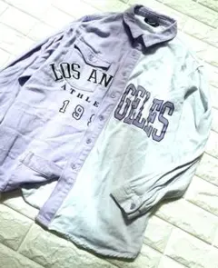 MISSGUIDED ミスガイデッド バイカラーシャツ ホワイト×パープル