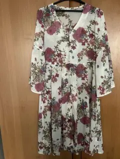 美品！花柄シフォンの羽織り