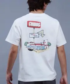 CHUMS/チャムス Tシャツ 半袖 ファクトリー 工場モチーフ 白　L