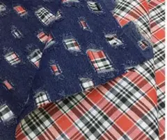 8/11限りSALE　ダメージ加工　デニム　深藍色　30cm