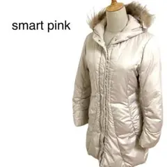 smart pink フード付きダウンジャケット シャンパンゴールド 極暖