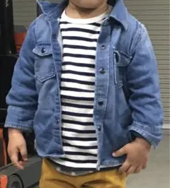 美品！！！90cm GAP18～24months デニムブルーボタン付きシャツ