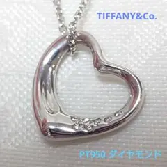 TIFFANY ティファニー PT950 オープンハート ダイヤ ネックレス