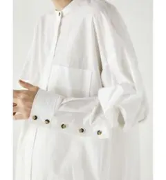 ENFOLD Washedタイプライター Open cuff SHIRT