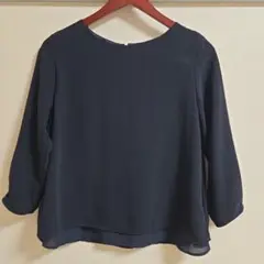 裾レイヤード風ブラウス　七分袖　ハニーズ
