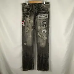 CLONE DEVGRU　デニムパンツ　ワッペン　W30　ブラック　B3358