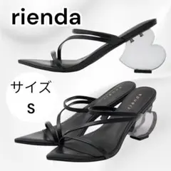 美品　rienda/リエンダ　ハートクリアヒール　サンダル 黒　ミュール　S