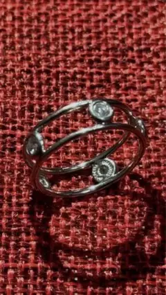 【新品仕上げ】ティファニー　ダブルワイヤー　サファイア　PT リング　8.5号 Tiffany & Co. - 【新品仕上げ】ティファニー ダブルワイヤー
