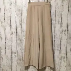 【AZUL】ワイドパンツ　Mサイズ　ベージュ　ウエストゴム　サイドファスナー