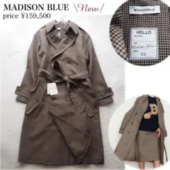 【新品タグ付】MADISON BLUE 千鳥柄 ロングトレンチコート 定価16万
