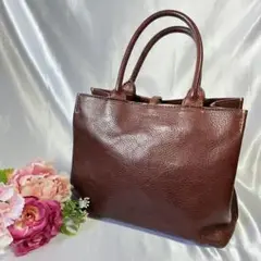 美品 genten ゲンテン トートバッグ ハンドバッグ トスカレザー ブラウン