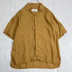 『Costumein コストメイン』リネン麻 オープンカラーシャツ イタリア製