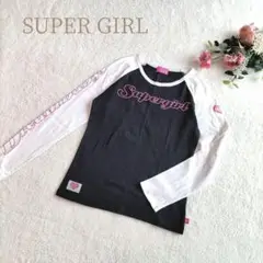 【スーパーガール】レディース ラグランスリーブ Tシャツ 長袖 サイズF