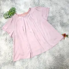【SMILE LAND】(8L) シフォントップス フリル袖 オーバーサイズ 紫