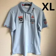 【美品】le coq sportif ゴルフコレクション ポロシャツ LL 水色