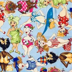 【廃盤】Bathing Beauties ビーチガール総柄 生地