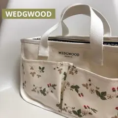 WEDGWOOD マルチ トートバッグ ホワイト ポケット付 収納ケース