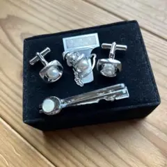 PEARL カフリンクスとタイピンセット