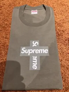 Supreme シュプリーム クロスBoxロゴ Tシャツ Lオリーブ カーキ