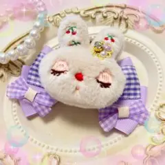 【再販】ハンドメイドうさぎヘアゴム★215