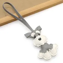 犬　シュナウザー　キーホルダー　シルバー　チャーム