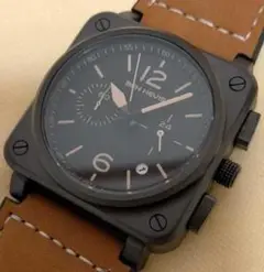【レアモデル!!新品】パイロットウオッチ スクエアウオッチ 24時間計 BN②
