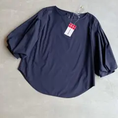 新品タグ付き✦ฺDo classe パフスリーブ　ブラウス　紺色　ネイビー