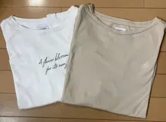 coen ロゴプリント7分袖Tシャツ　2枚セット