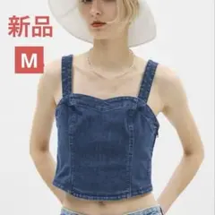 GU タグ付き　デニム ストラップ付き ビスチェ