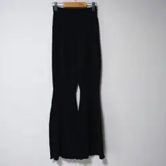 UNIQLO×マメクロゴウチ・3Dリブフロントスリットパンツ S ブラック