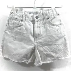 【美品】ZARA ショートパンツ ダメージデニム 白 150