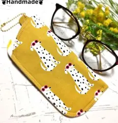 メガネケース ❦サングラスのダルメシアン❦イエロー❦バナーヌ❦