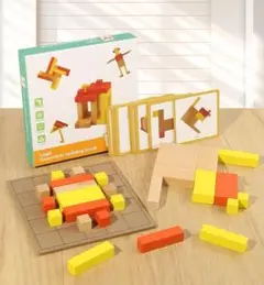 ビルディングブロック 3D建築パズル 絵合わせ 知育玩具 モンテッソーリ