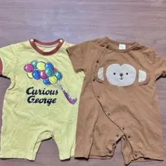 おさるさんロンパース2枚セット おさるのジョージ グラニフ