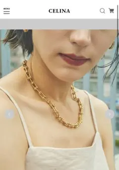 CELINA ゴールドリンクチェーンネックレス