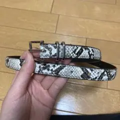 パイソン柄細身ベルト
