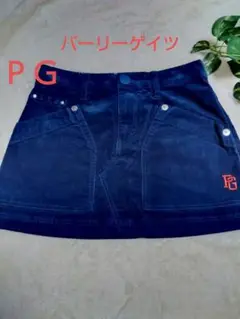 【パーリーゲイツ】コーデュロイ スカート デニム風 秋冬用 サイズ0 ブルーPG
