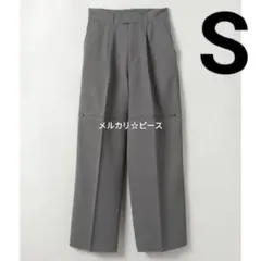 ジーナシス グレー カットアウトパンツ S 夏秋 美脚 トレンド モード系