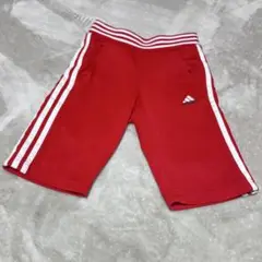 【人気】アディダス キッズ ハーフパンツ 赤 古着 120 スポーツ ジャージ