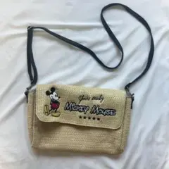 ミッキーマウス 刺繍 ショルダーバッグ