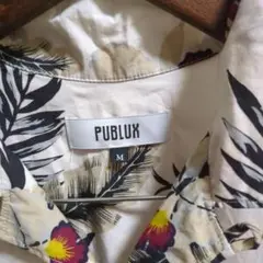 PUBLUX フラワー柄 アロハ半袖シャツ Mサイズ