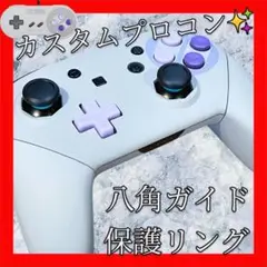 純正任天堂Switchプロコン【SNESカスタム・八角ガイド・保護リング】