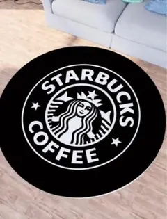 ✨大人気✨スタバ・ラウンドカーペット✨ブラック 直径80cm